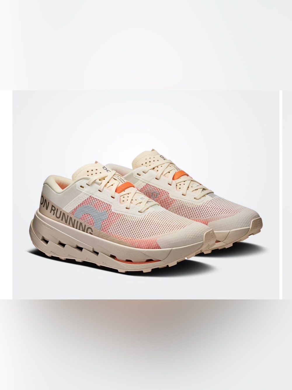 On Running Cloudultra 3 Ivory with Coral Accents